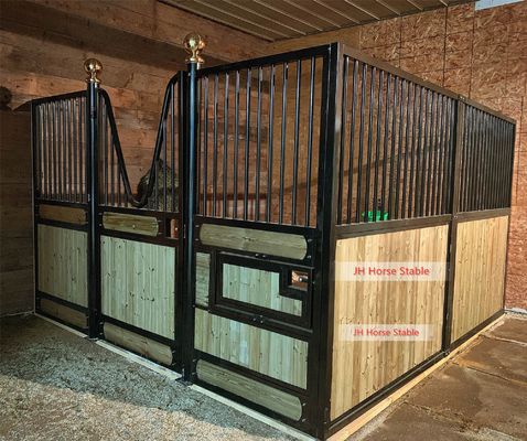 Simple Mobile Durable Free Standing Kits Steel Horse Stalls Infilled Pine